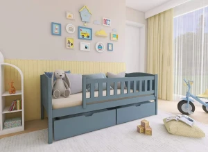 GUCIO 90x190 gri pat de o persoană pentru copii Lano Mobilă