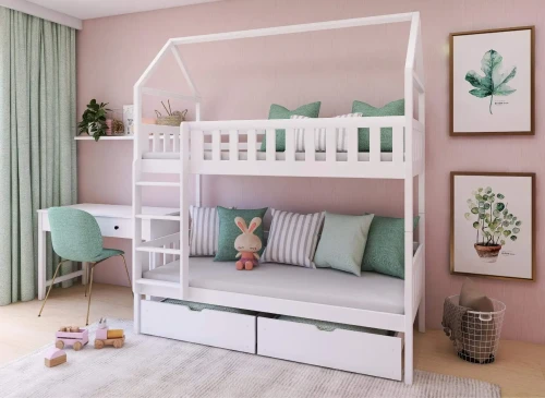 GAJA 80x160 alb pat de etaj Lano Mobilă