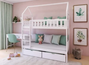 GAJA 80x190 alb pat de etaj Lano Mobilă