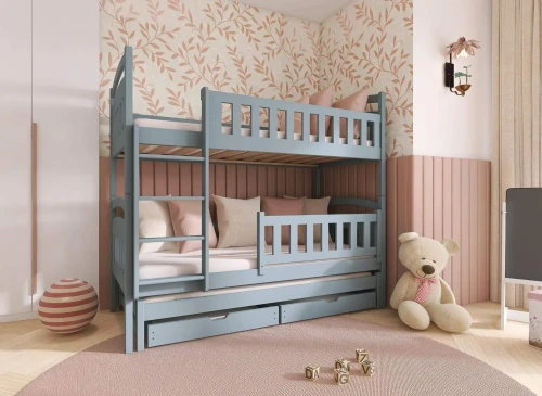 BLANKA 90x200 gri pat pentru supraetajat Lano Mobilă