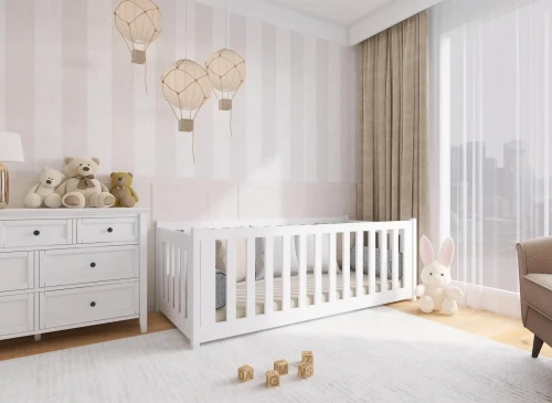 CONCEPT 80x180 alb pat Montessori la nivel pentru copii Lano Mobilă