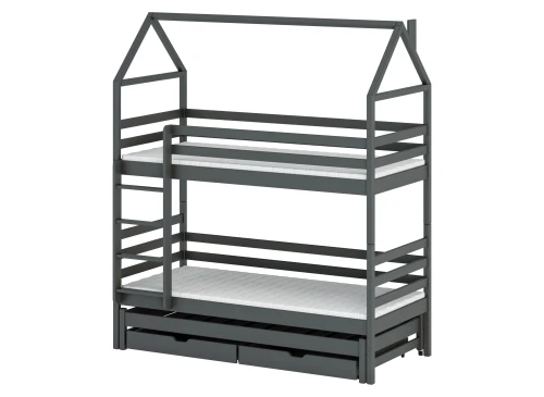 DALIA 80x190 graphite house bunk bed Lano Furniture