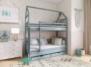 DALIA 80x190 gri pat pentru supraetajat tip casă Lano Mobilă