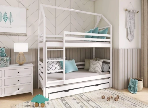 DALIA 80x200 white house bunk bed Lano Furniture