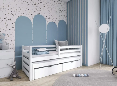 SENSO 90x200 albastru pat extensibil Lano Mobilă