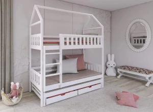 IGA 80x170 alb pat etajat casuta Lano Mobilă