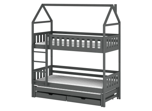 IGA 90x190 graphite house bunk bed Lano Furniture