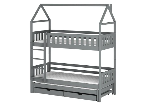 IGA 90x200 gri pat etajat casuta Lano Mobilă