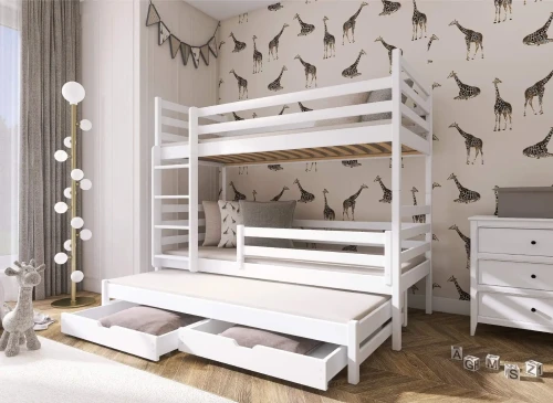 LUK 90x190 alb pat supraetajat Lano Mobilă