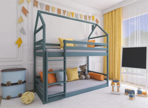 AXEL 80x190 gri pat pentru supraetajat tip casă Lano Mobilă