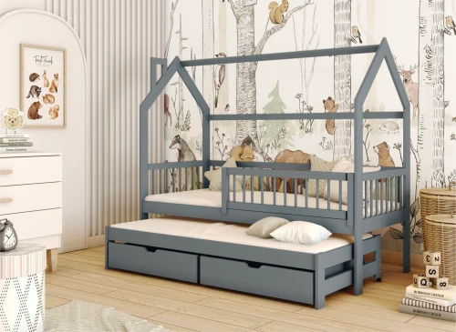 PAPI 70x160 graphite children's house bed Lano Furniture