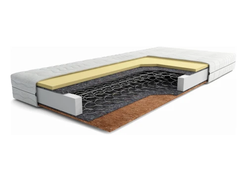 POLLO 80x190 saltea de duritate medie de 14 cm cu arcuri Bonell termoelastice și cocos Lano Mobila