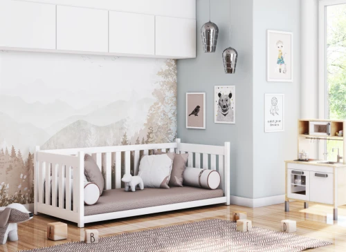CONCEPT 80x200 alb pat Montessori la nivel pentru copii Lano Mobilă