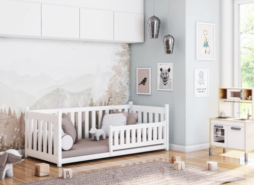CONCEPT 80x180 pin pat Montessori la nivel pentru copii Lano Mobilă