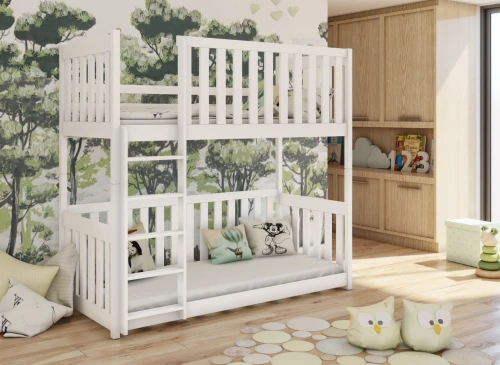 KONRAD 90x190 gri pat supraetajat Lano Mobilă