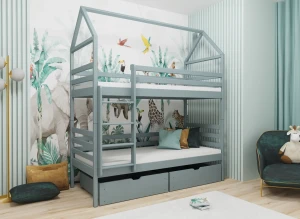 ALEX 80x160 gri pat pentru supraetajat Lano Mobilă