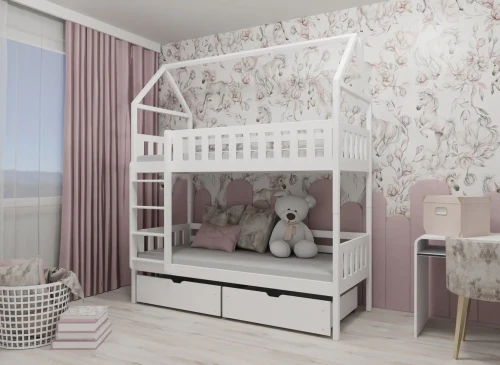 GAJA 90x180 alb pat de etaj Lano Mobilă