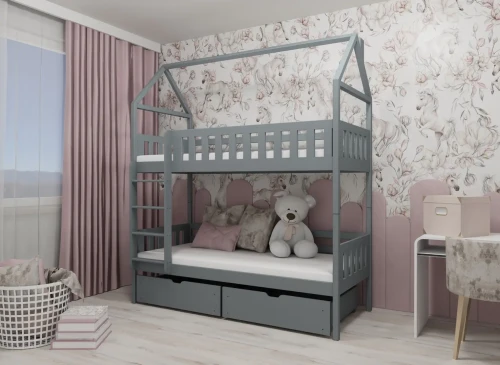 GAJA 80x160 gri pat de etaj Lano Mobilă