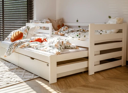 SENSO 90x190 white double trundle bed Lano Furniture