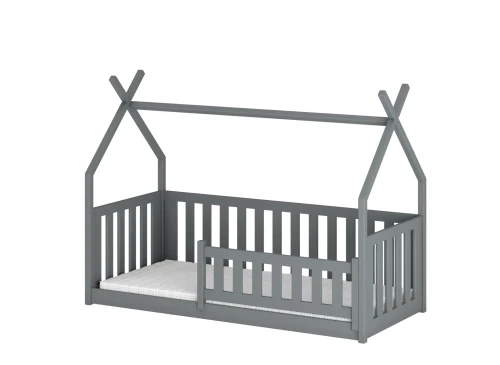 BOGUŚ 80x180 gri pat Montessori la nivel pentru copii tip tipi Lano Mobilă