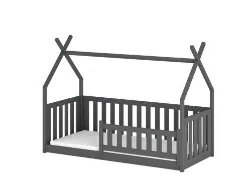 BOGUŚ 80x190 grafit pat Montessori la nivel pentru copii tip tipi Lano Mobilă