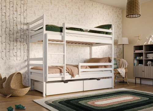NEMO 80x160 white bunk bed Lano Furniture