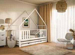 MAGIC 90x200 white bunk bed house Lano Furniture