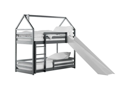 PLAY 90x190 graphite bunk bed with a slide Lano Furniture