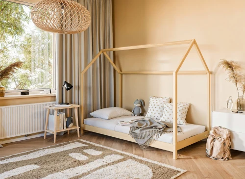 LUCKY 80x160 unfinished wood children's house bed Lano Furniture