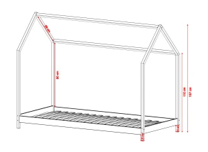 LUCKY 80x160 unfinished wood children's house bed Lano Furniture