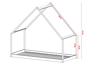 MORIS 90x200 unfinished wood children's house bed Lano Furniture