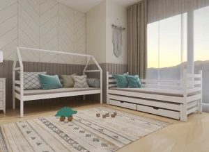 DALIA 90x180 pink house bunk bed Lano Furniture