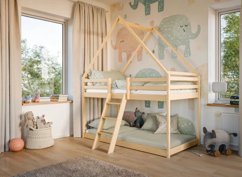 SWEET 90x200 pine house bunk bed Lano Furniture