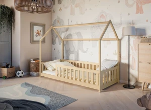 NOAH 90x200 pin pat Montessori la nivel pentru copii tip casă Lano Mobilă