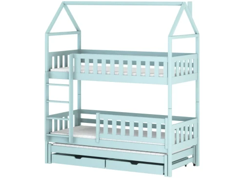 IGA 80x170 albastru pat etajat casuta Lano Mobilă