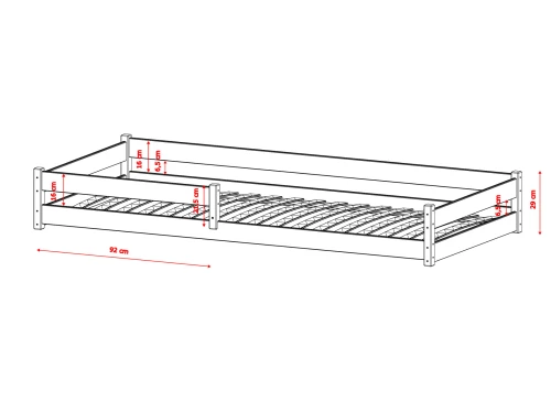 ALIS 80x160 grey green Montessori floor bed for children Lano Furniture