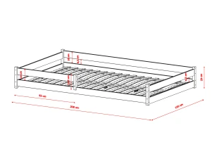 ZOFIA 120x200 pin pat Montessori la nivel pentru copii Lano Mobilă