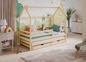 DANEK 90x190 pine children's house bed Lano Furniture