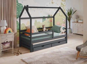 DANEK 80x170 graphite children's house bed Lano Furniture