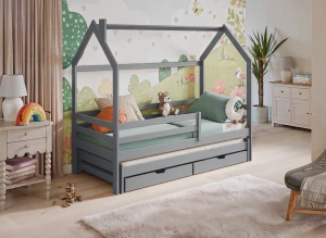 DANEK 90x180 grey children's house bed Lano Furniture