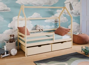 LILA 80x180 pine children's house bed Lano Furniture