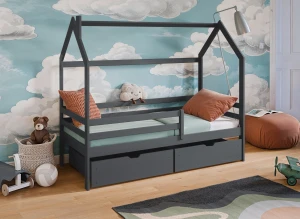 LILA 90x200 graphite children's house bed Lano Furniture
