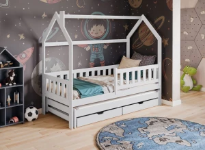 MONKEY 90x180 white children's house bed Lano Furniture