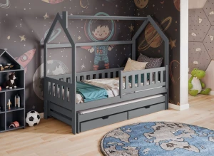 MONKEY 90x190 grey children's house bed Lano Furniture