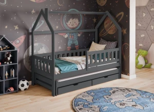 MONKEY 90x180 graphite children's house bed Lano Furniture