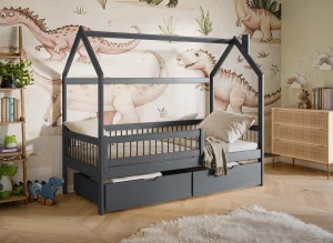 OSKAR 90x200 graphite children's house bed Lano Furniture
