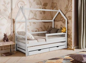 PAPI 80x180 white children's house bed Lano Furniture