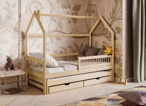 PAPI 90x180 pine children's house bed Lano Furniture