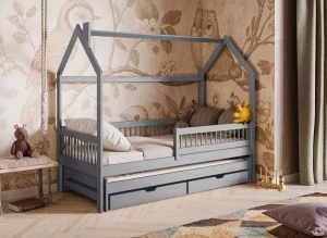 PAPI 80x160 grey children's house bed Lano Furniture