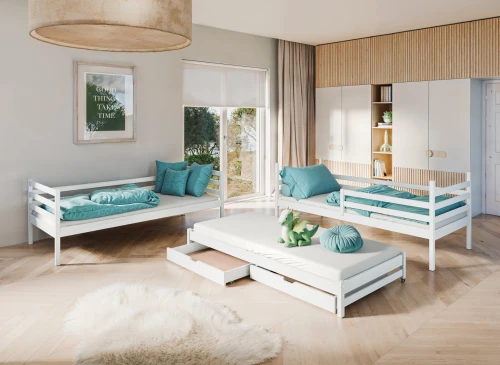 LUK 80x200 alb pat supraetajat Lano Mobilă